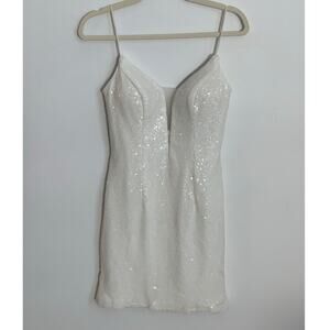 Glow Dress White Sequin Mini Dress NWT size 2